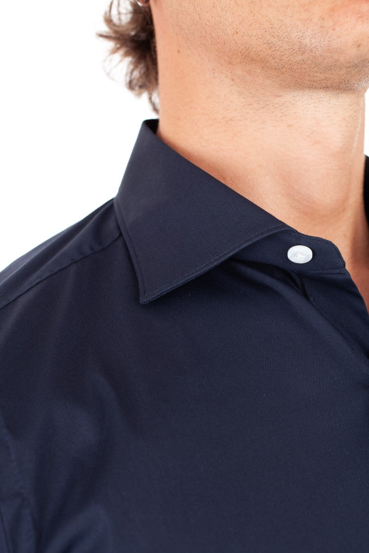 Finamore Stretch Poplin Tailored Shirt Milano Line