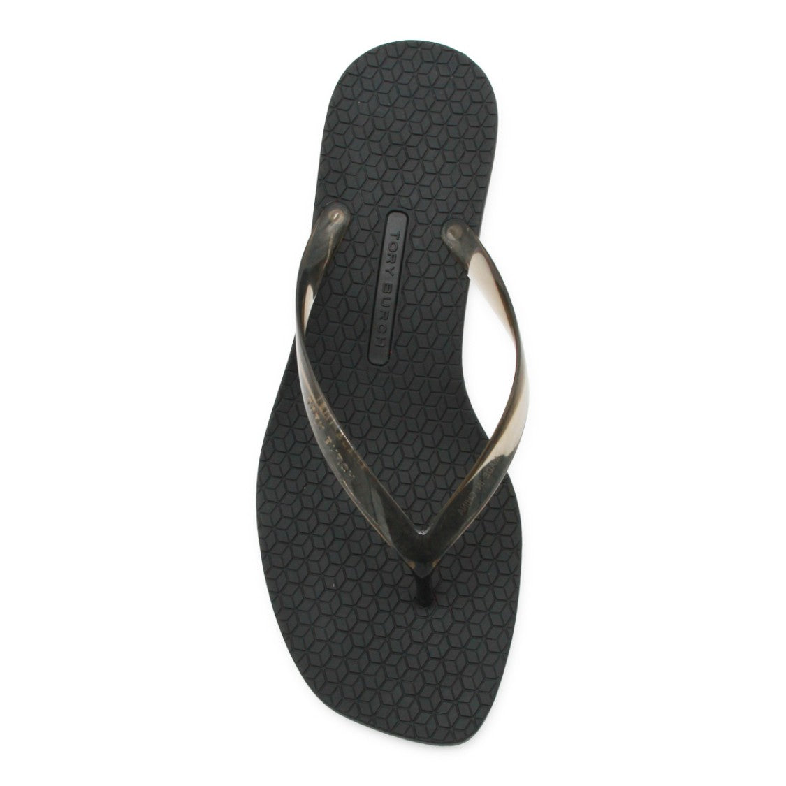 Tory Burch Black Rubber Flared Stiletto Sandals