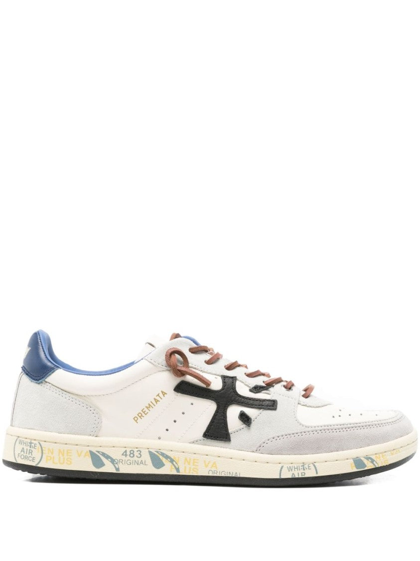 Premiata Low-Top Bianco Sneakers With Vintage Accents