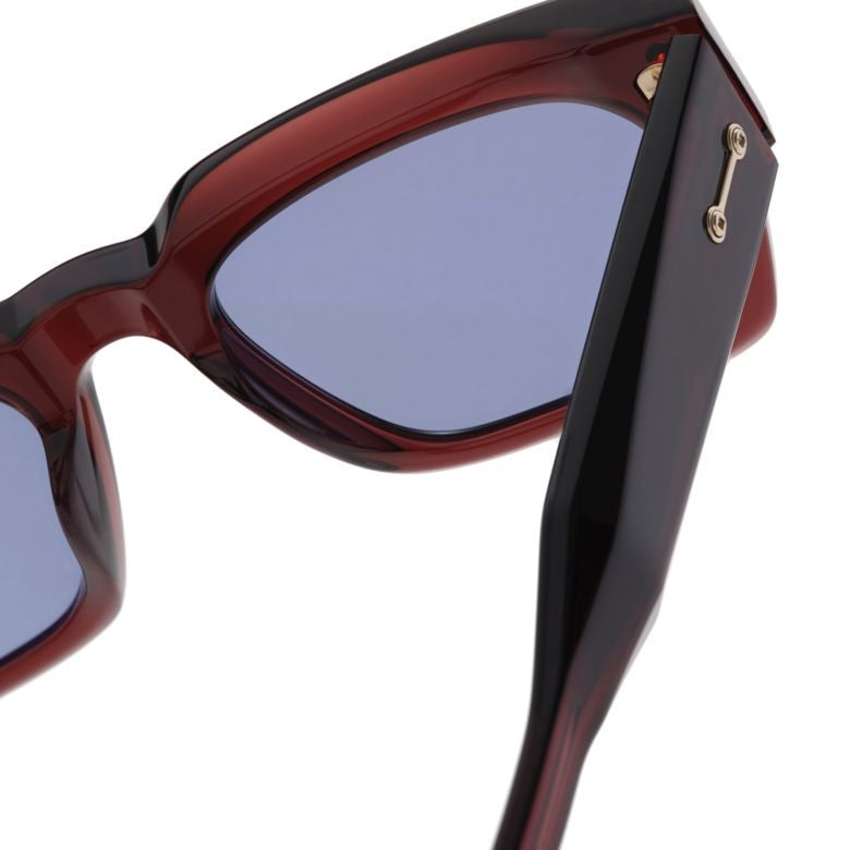 Akoni Cosmo Bold Rectangular Tortoiseshell Sunglasses With Gold-Tone Accents