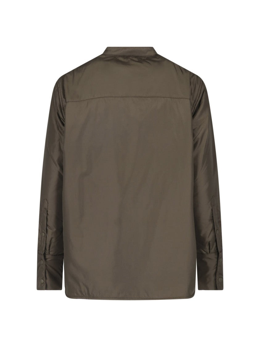 Aspesi Green Button-Up Technical Fabric Jacket