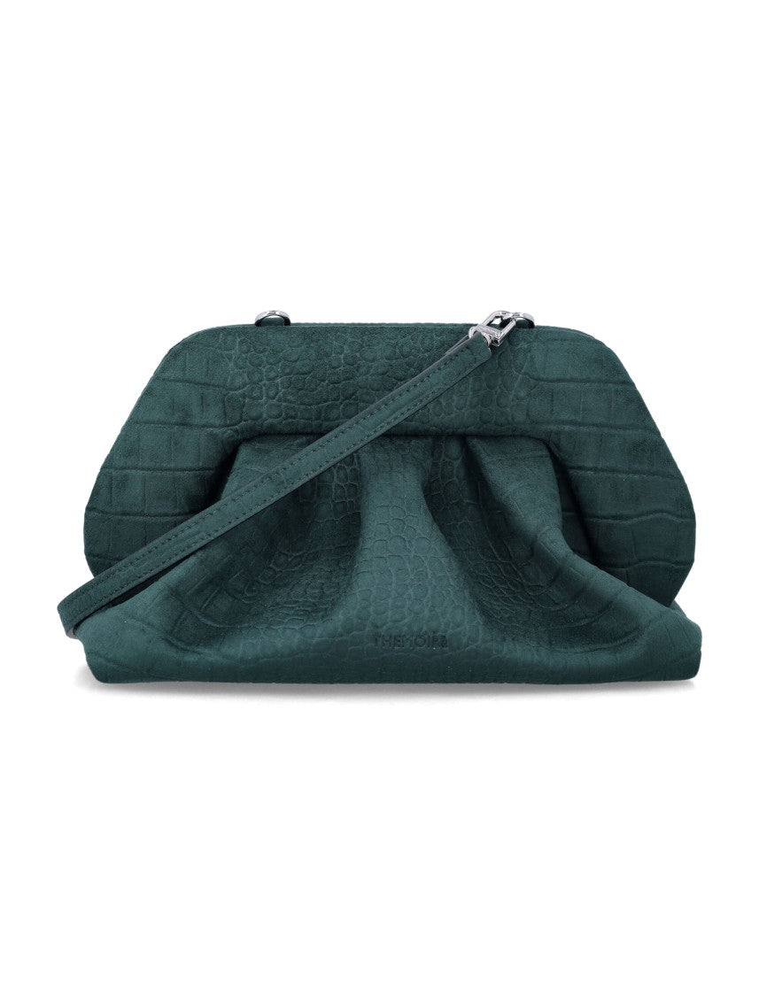 Themoirè Bios Medium Crocodile-Embossed Gathered Handbag