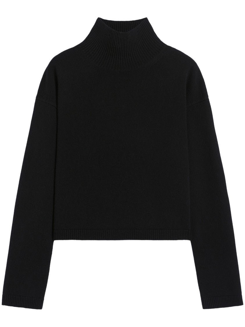 Max Mara High Mock Neck Black Sweater