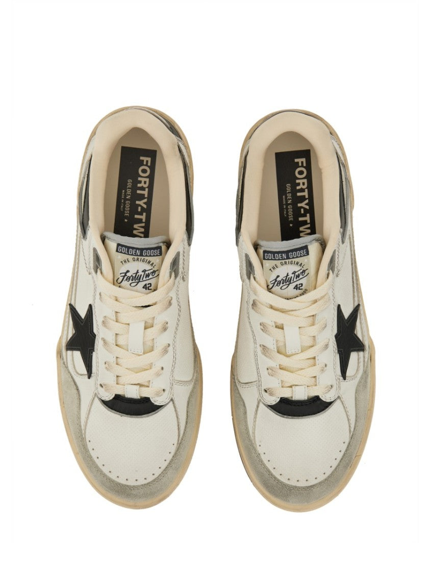 Golden Goose Leather And Textile Sneakers With Star Detail