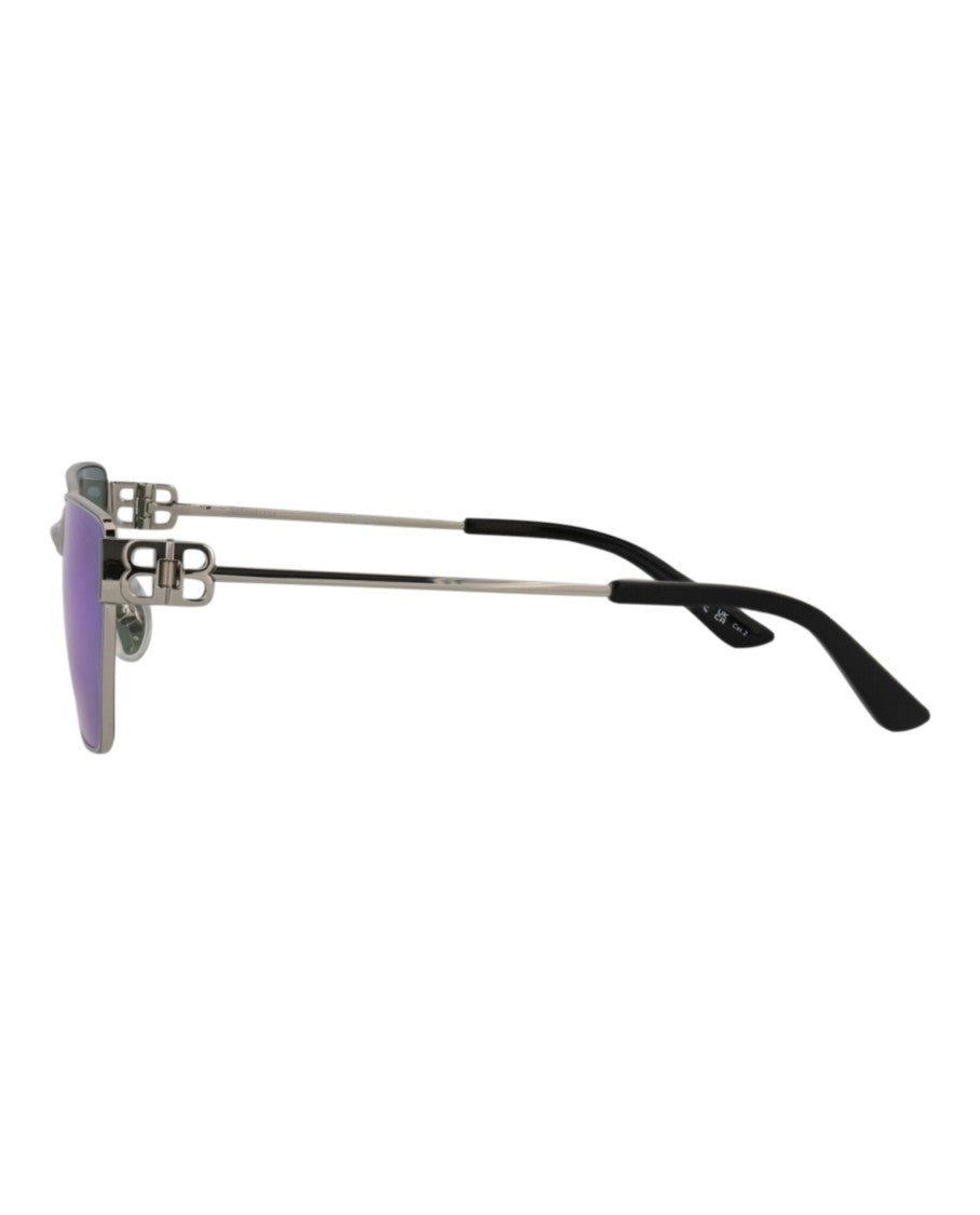 Balenciaga Square-Frame Metal Sunglasses