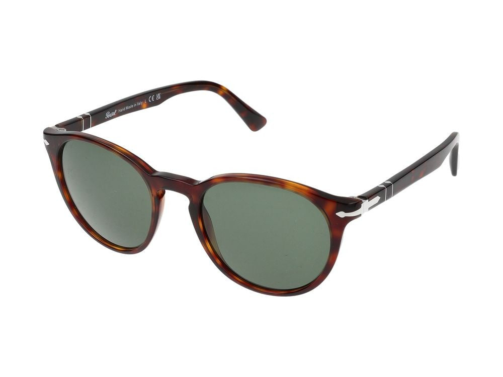 Persol Round Tortoiseshell Acetate Sunglasses With Silver Accents