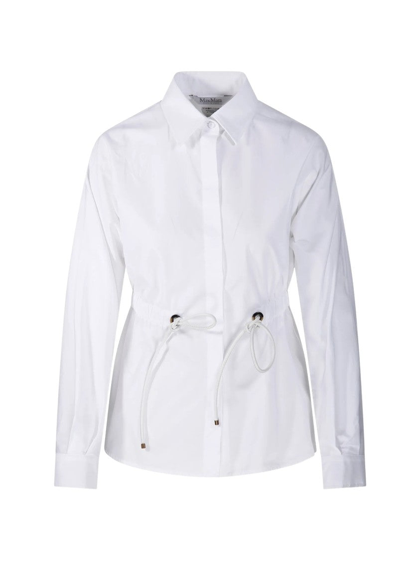 Max Mara White Tazzina Long-Sleeve Cotton Shirt