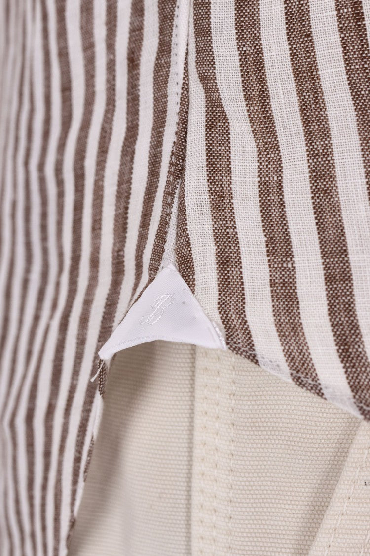 Barba Dandylife Line Linen Tailored Stripe Shirt