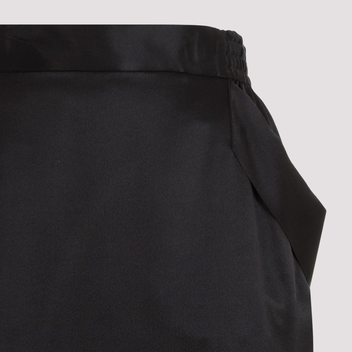 Saint Laurent Black Silk Midi Skirt
