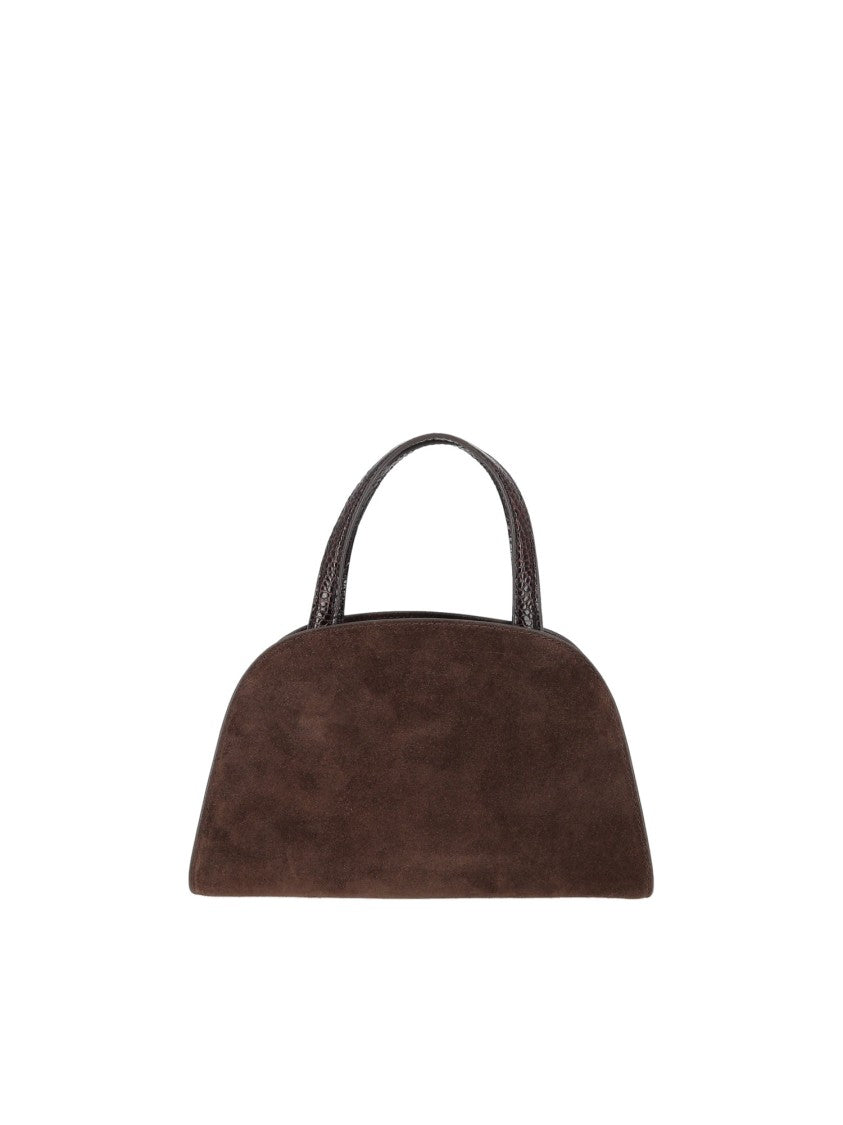 Tory Burch Romy Brown Suede Small Bauletto Bag