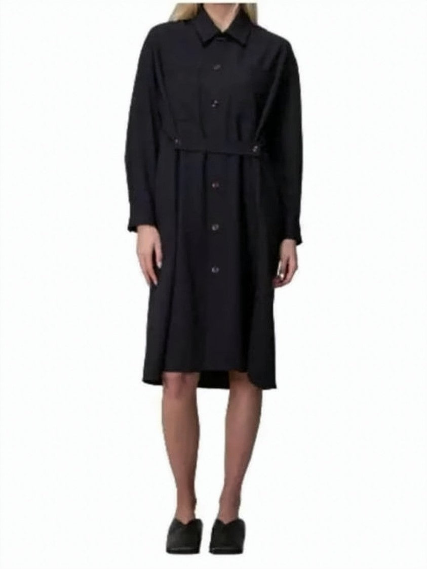 Lemaire Black Midi Dress With Button-Down Front