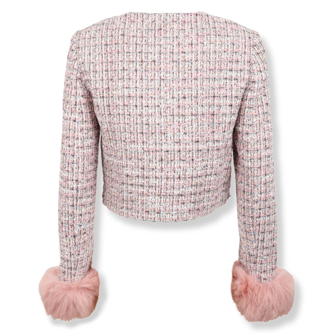 Self-Portrait Bouclé Fur Cuff Jacket