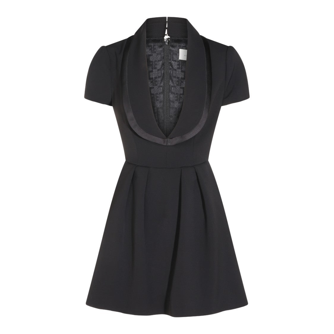 Elisabetta Franchi A-Line Mini Dress With Deep Revers Neckline