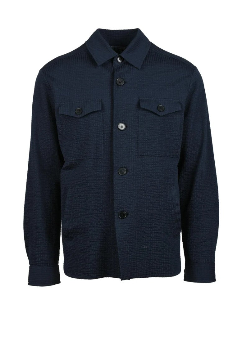Harris Wharf London Blue Polyester Shirt