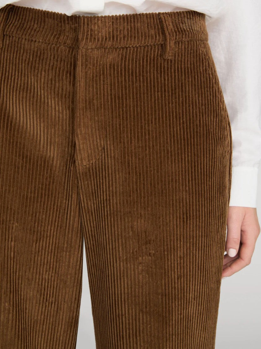 Frame Brown The Corduroy Swing High-Waist Corduroy Wide-Leg Pants