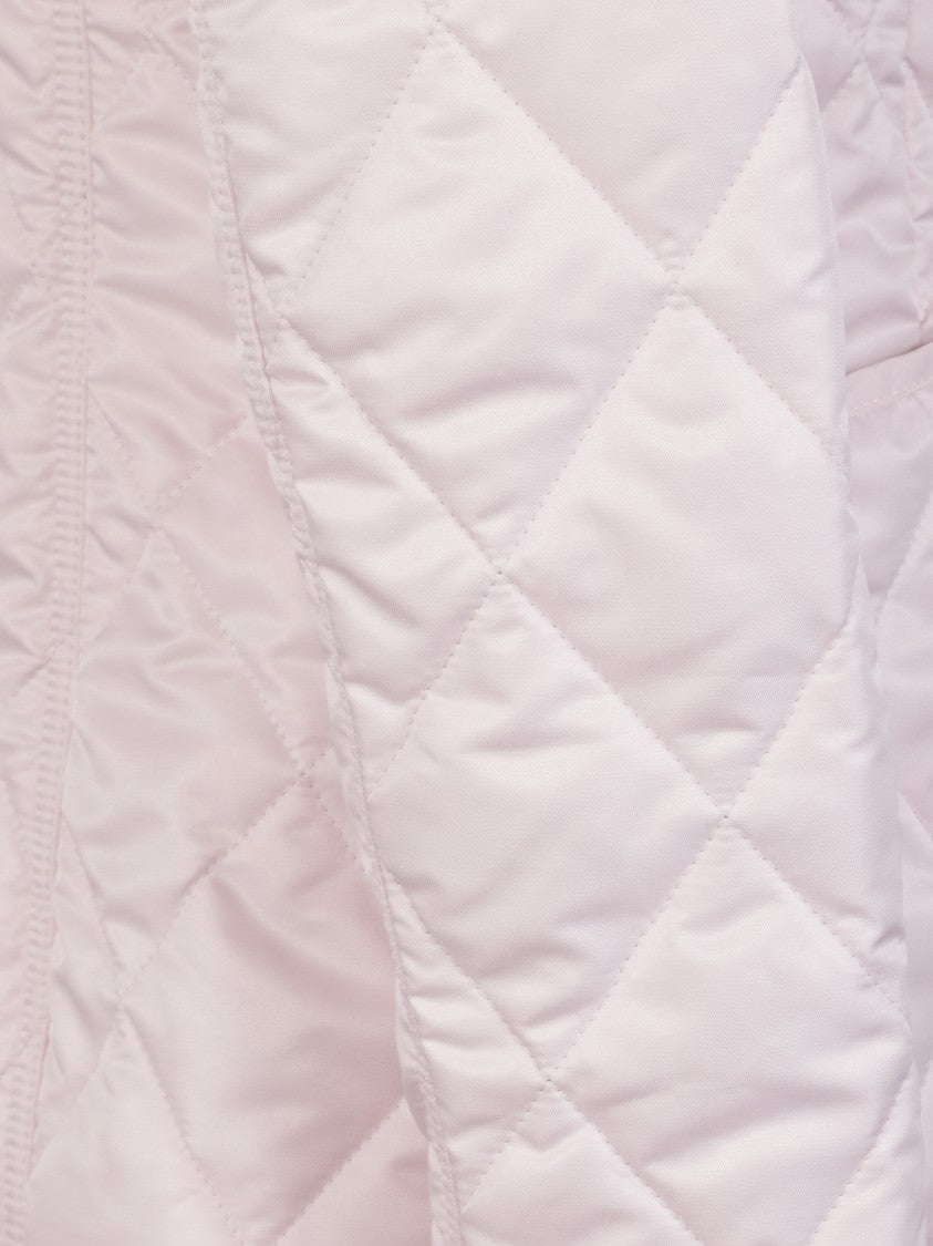 Burberry Pink Diamond Quilting Velvet Collar Jacket