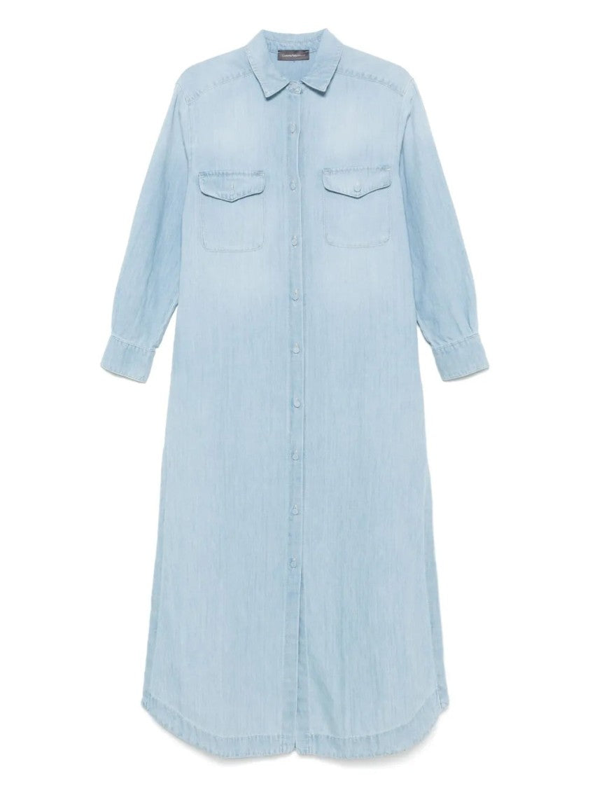 Lorena Antoniazzi Light Blue Denim Maxi Dress