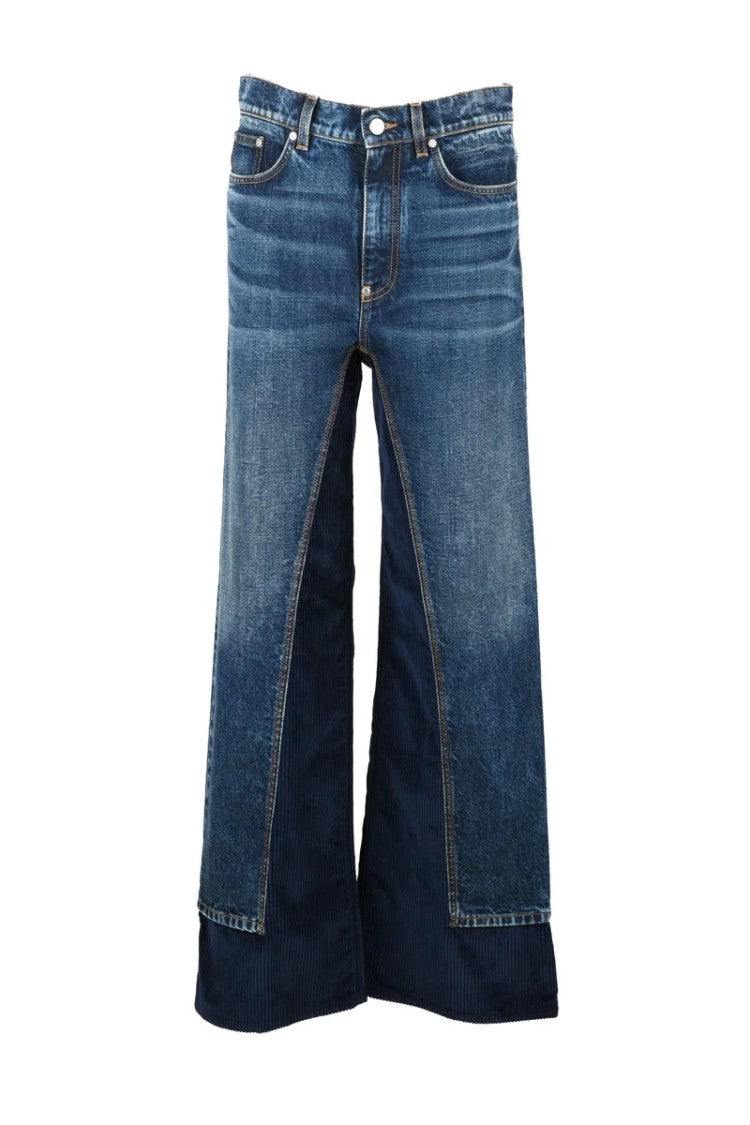 Stella Mccartney Flared Patchwork Jeans With Contemporary Design