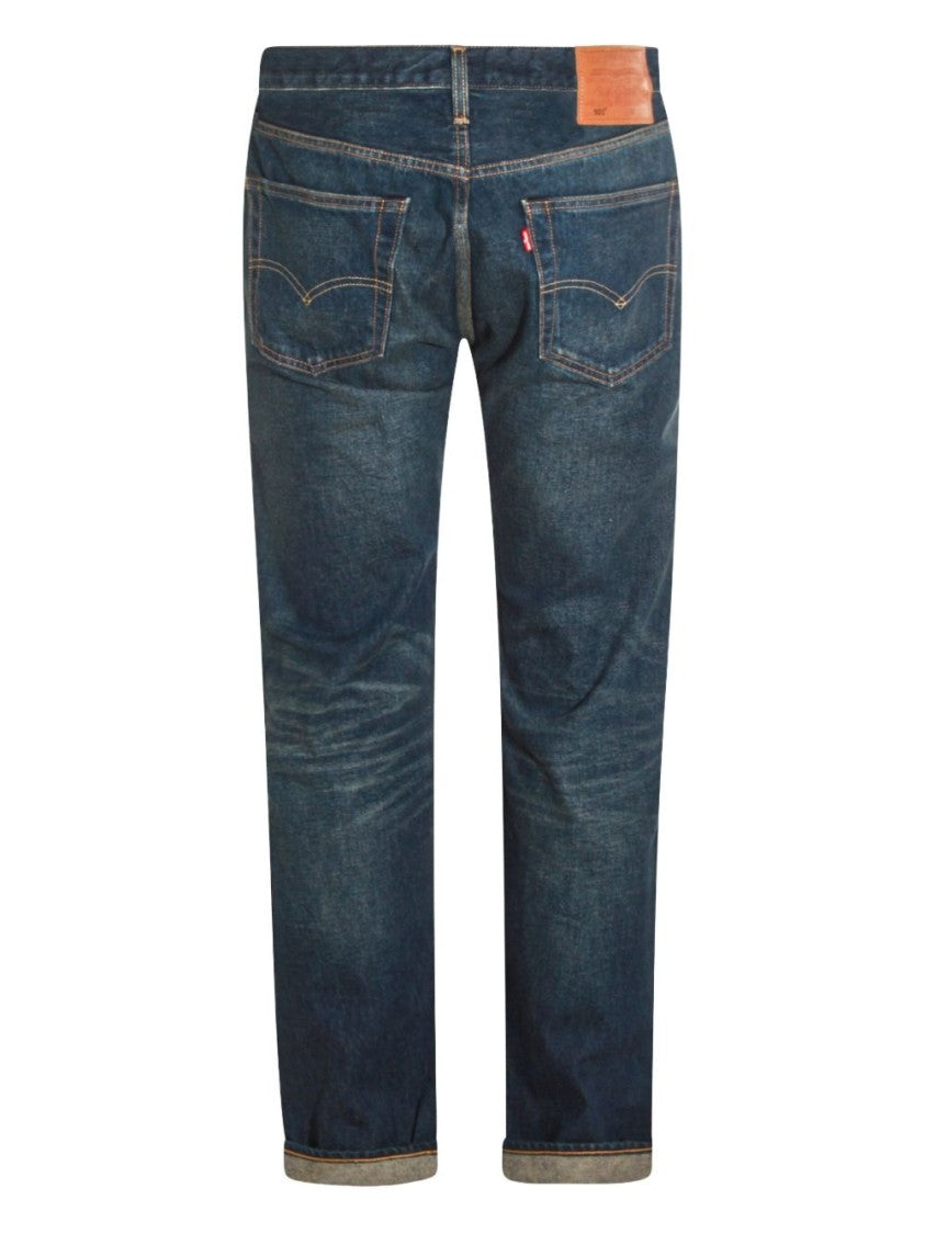 Levi's Straight-Leg Dark Wash Levi's Jeans With Vintage Detailing