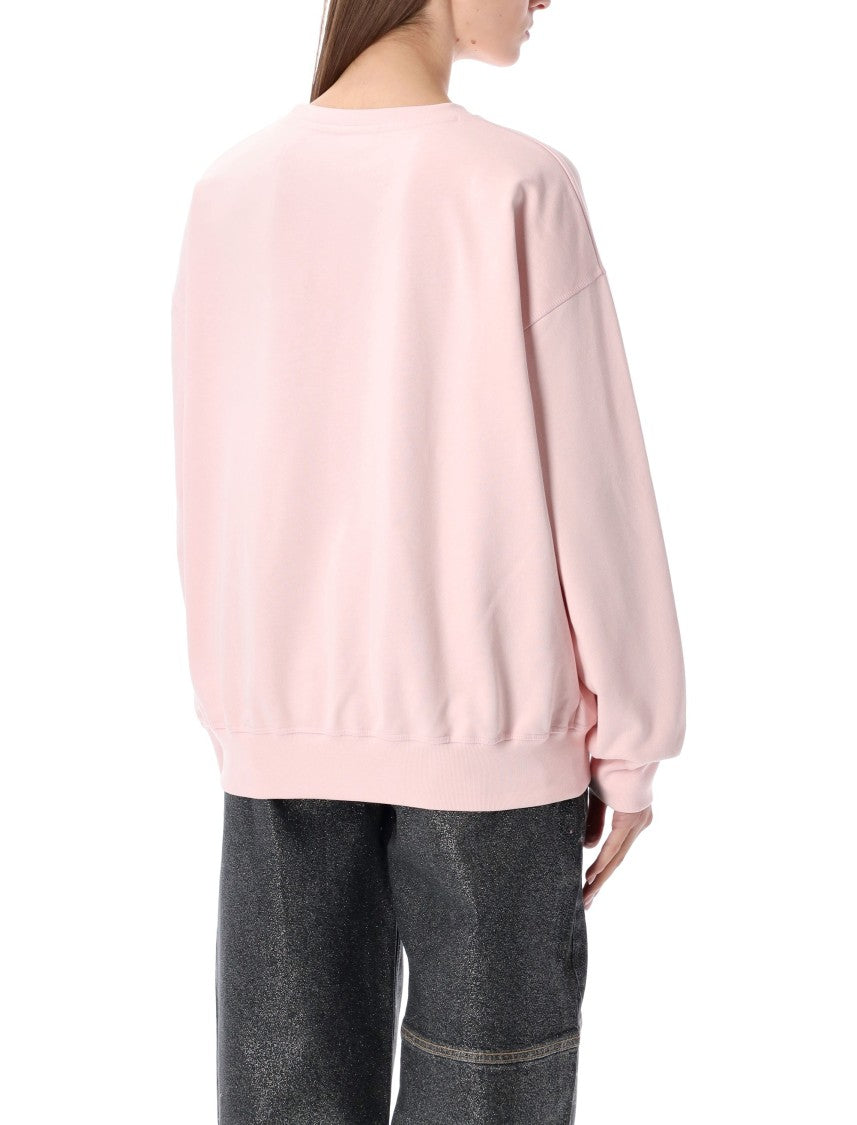 Ganni Playful Poodle Graphic Sweatshirt With Ribbed Trims
