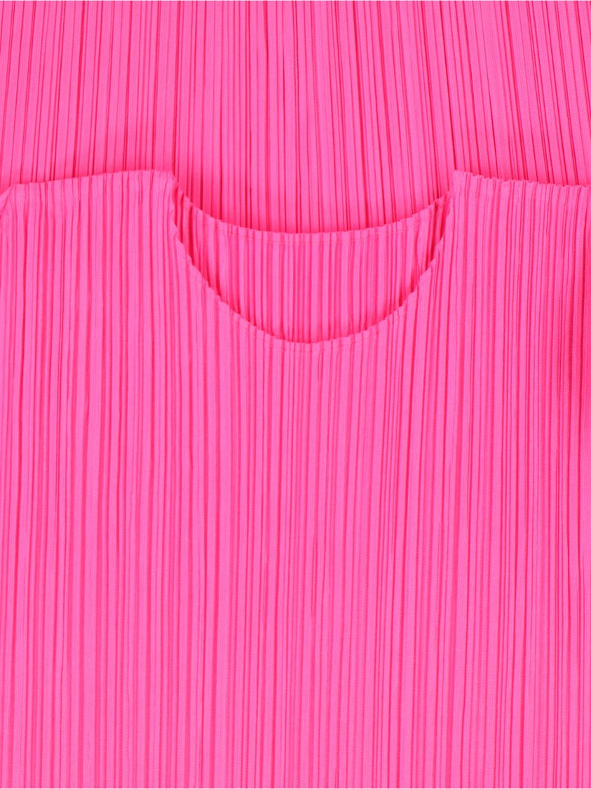 Pleats Please Pink Pleated Midi Dress