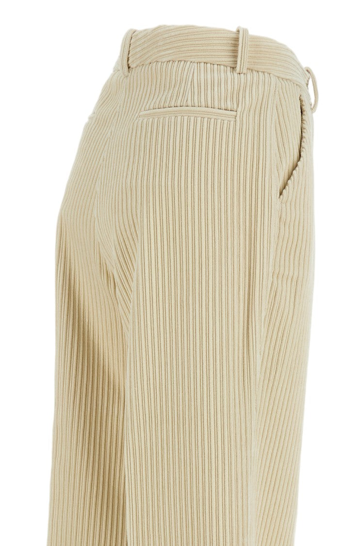 Parosh Wide-Leg Corduroy Trousers With Vertical Ribbed Texture