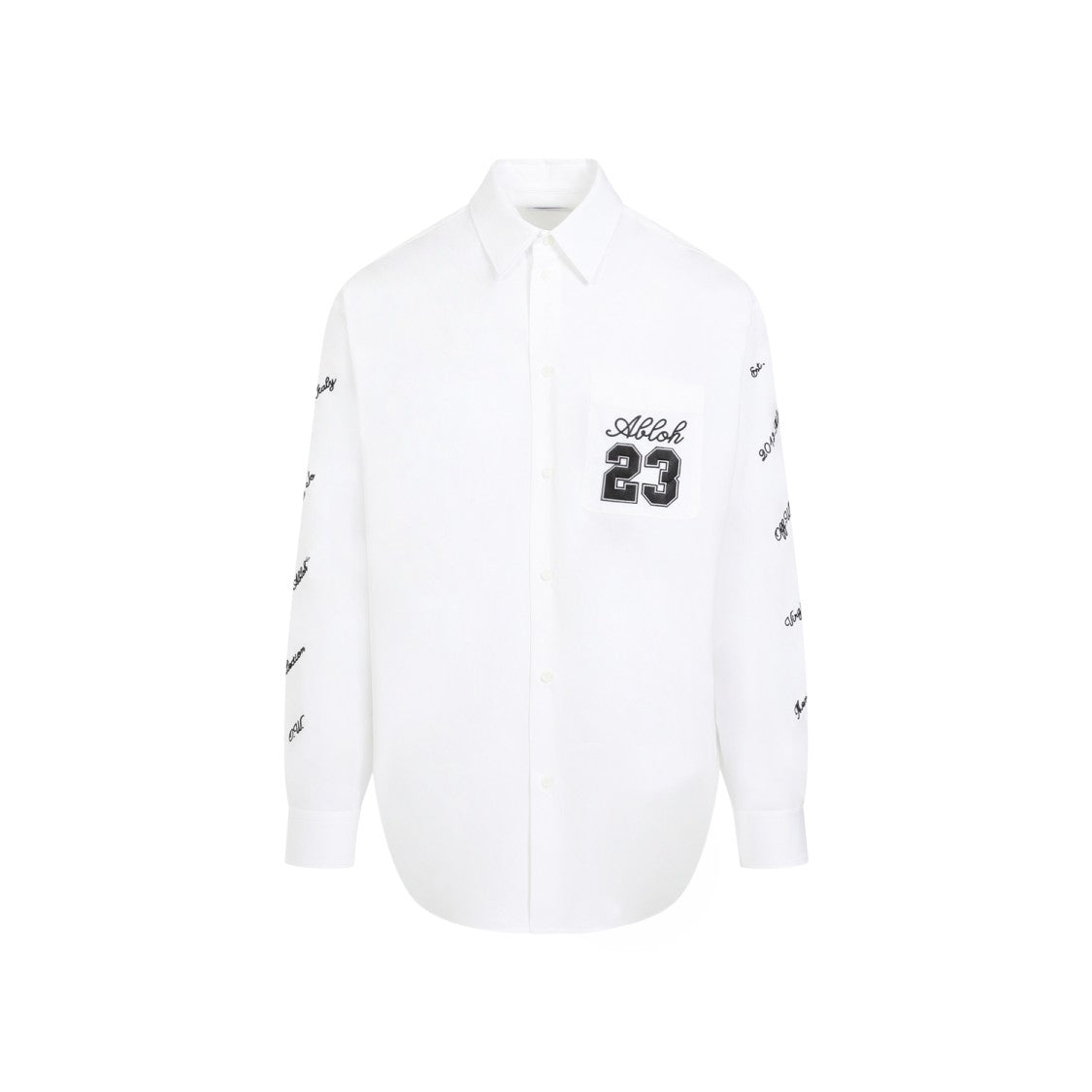 Off-White 23 Logo Heavycot White Black Cotton Overshirt