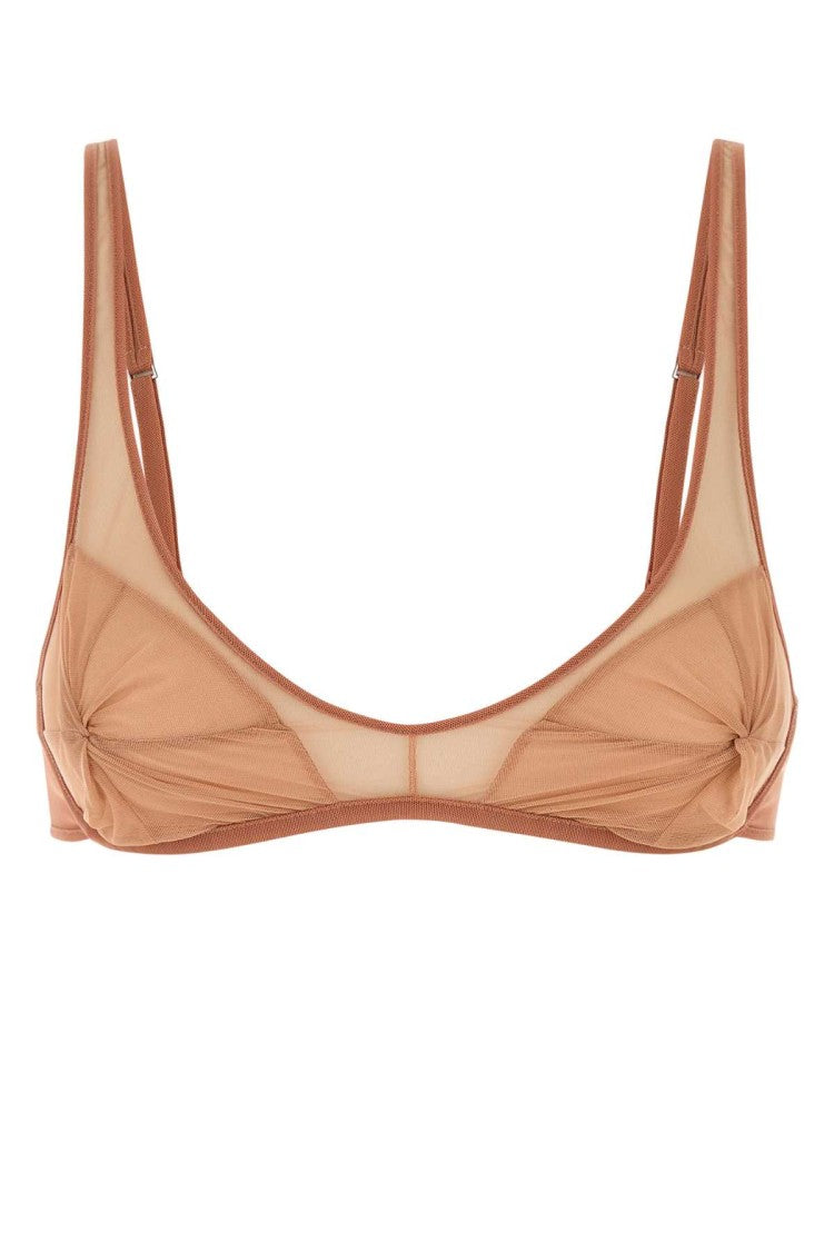 The Attico Peach Stretch Tulle Bra