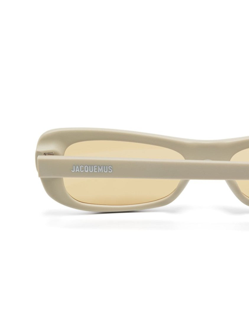 Linda Farrow X Jacquemus Angular Capri Sunglasses With Yellow Lenses And Uv Protection