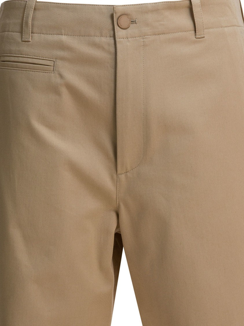 Givenchy Fitted Brown Cotton Chino Pants With Couture Stitching