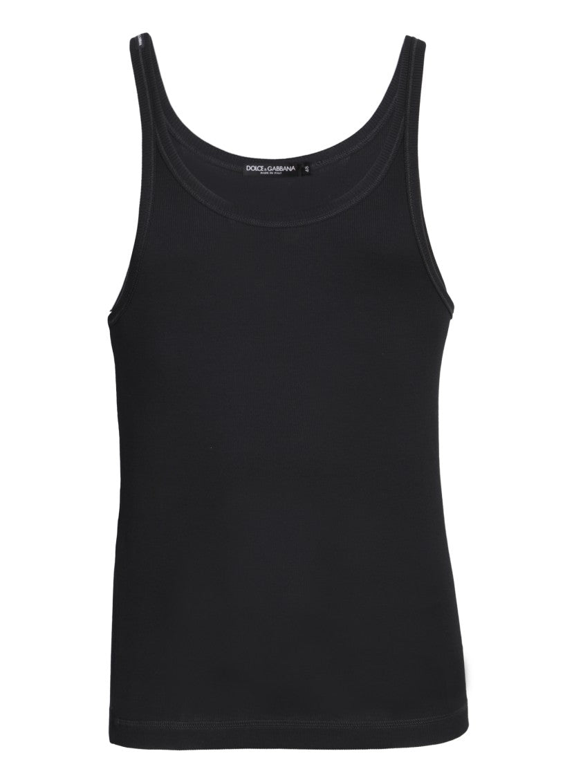 Dolce & Gabbana Black Cotton Tank Top