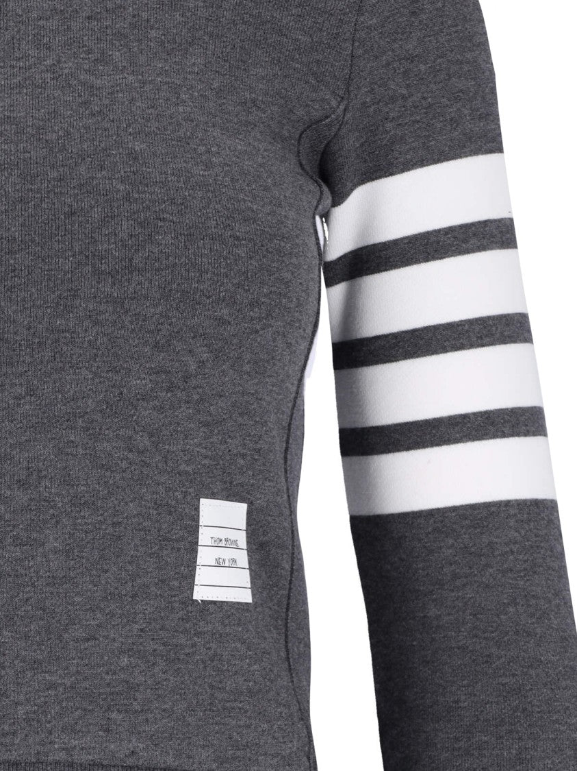 Thom Browne Crewneck Sweatshirt With Iconic Stripes And Tricolor Tab