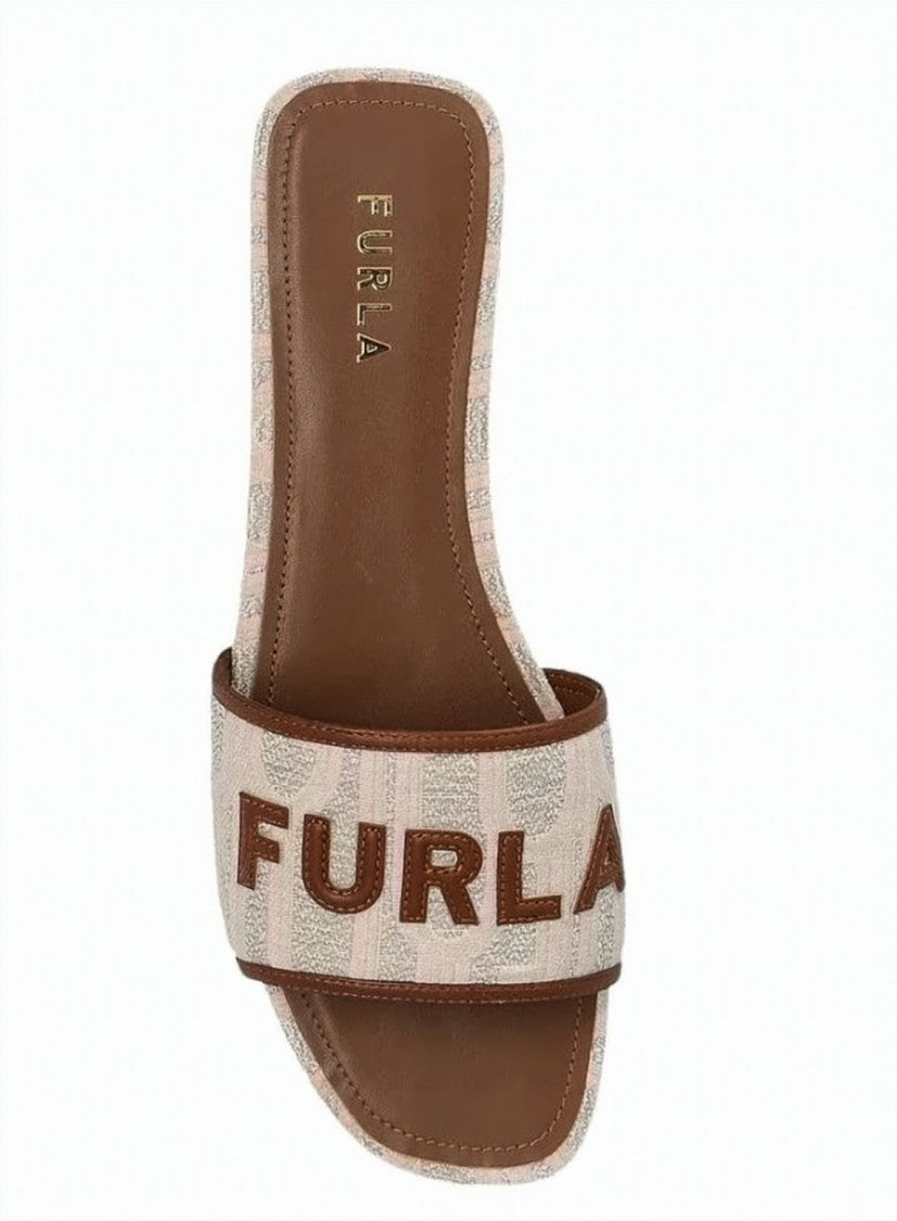 Furla Neutral Multicolor Slip On Open Slippers