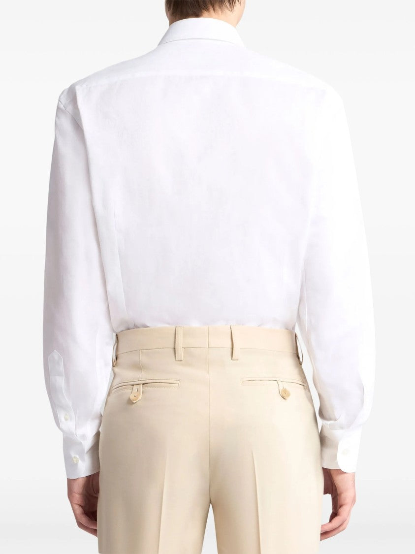 Etro White Roma Classic Long-Sleeve Cotton Shirt