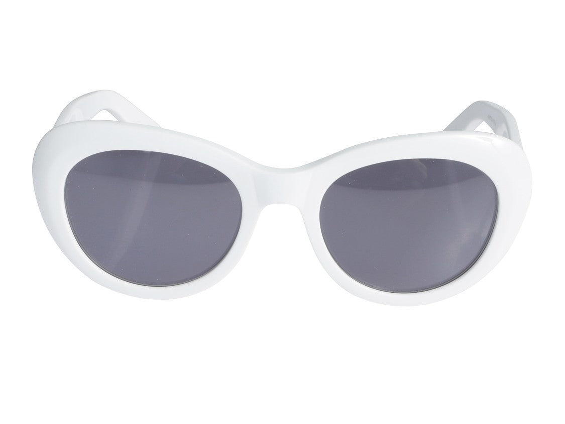 Kador Capri New-S Glossy White Oversized Cat-Eye Sunglasses