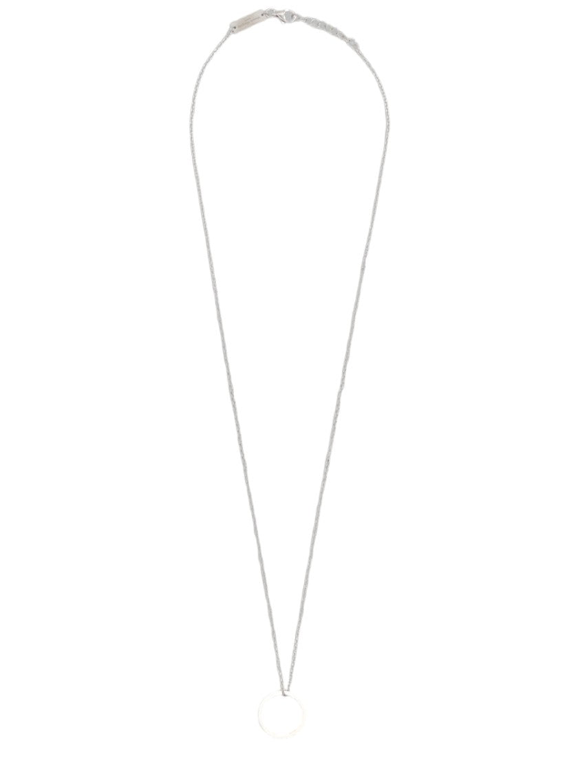 Maison Margiela Numeric Polished Circular Pendant Silver Necklace