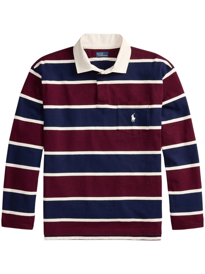 Polo Ralph Lauren Blue Stripe Oversized Cotton Polo Shirt
