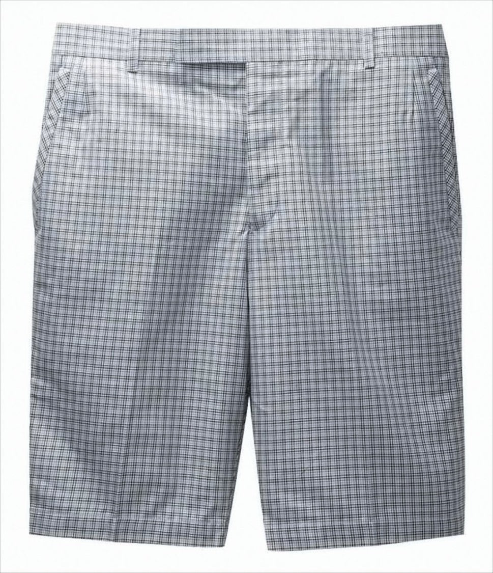 Thom Browne Tailored Grey Shorts With Subtle Checkered Pattern