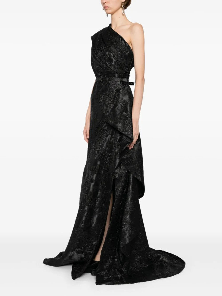 Saiid Kobeisy One -Shoulder Brocade Dress