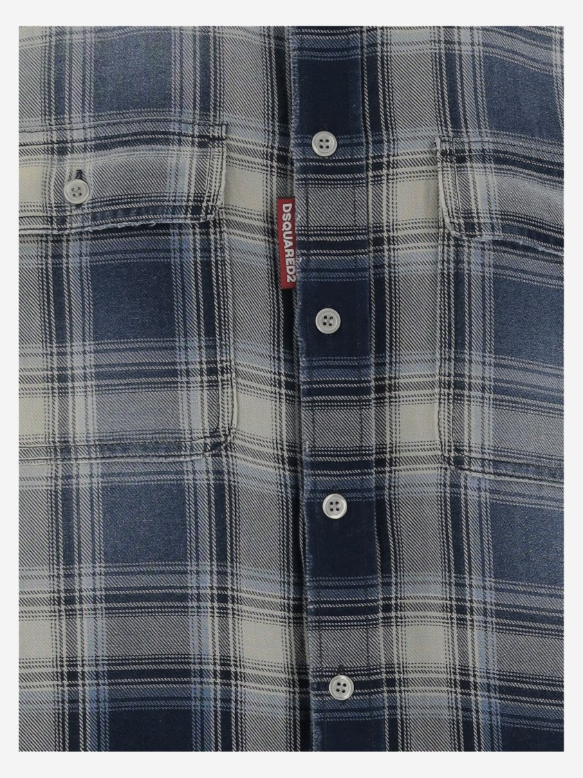 Dsquared2 Cotton Shirt With Check Pattern