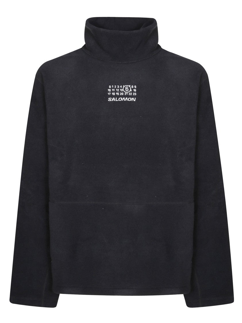 Mm6 By Maison Margiela Minimalist White Long-Sleeved Top With Round Neckline