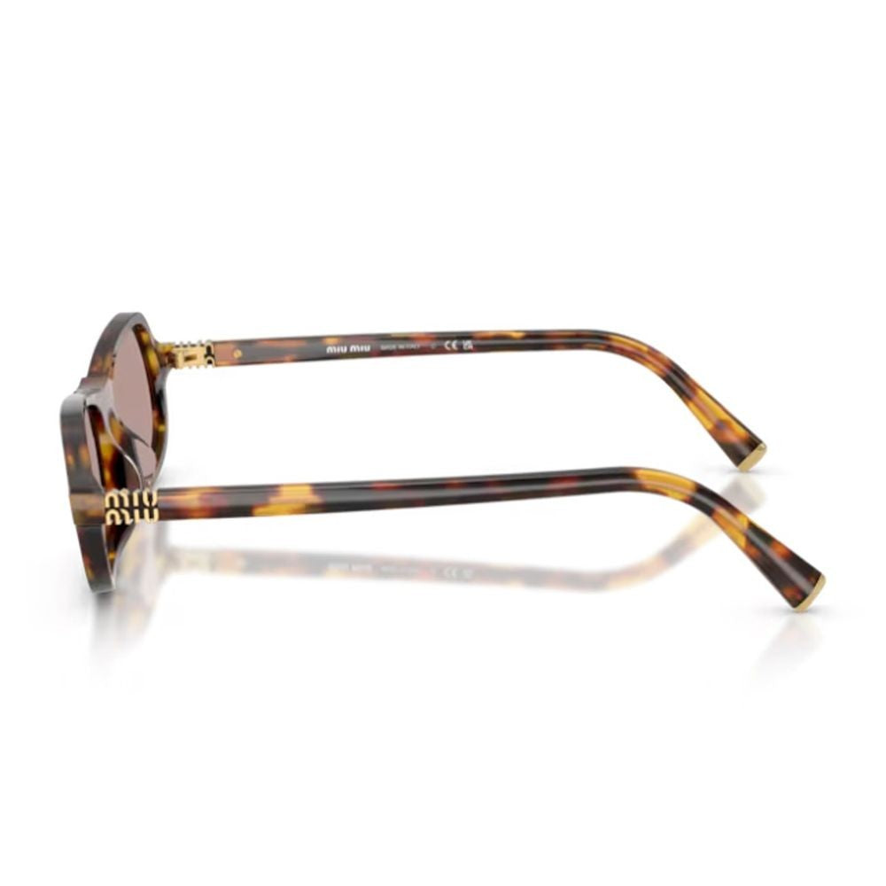 Miu Miu Sculpted Honey Havana Frame Sunglasses With Geometric Lenses