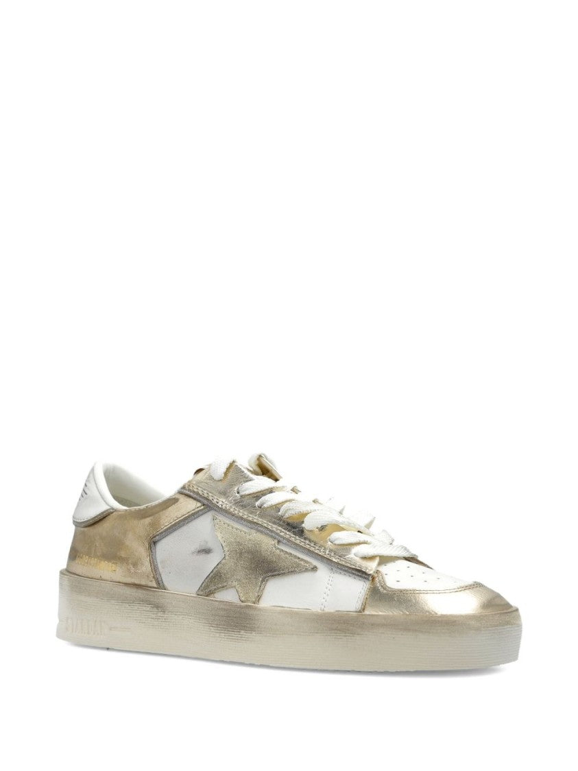 Golden Goose Platinum Leather Stardan Sneakers