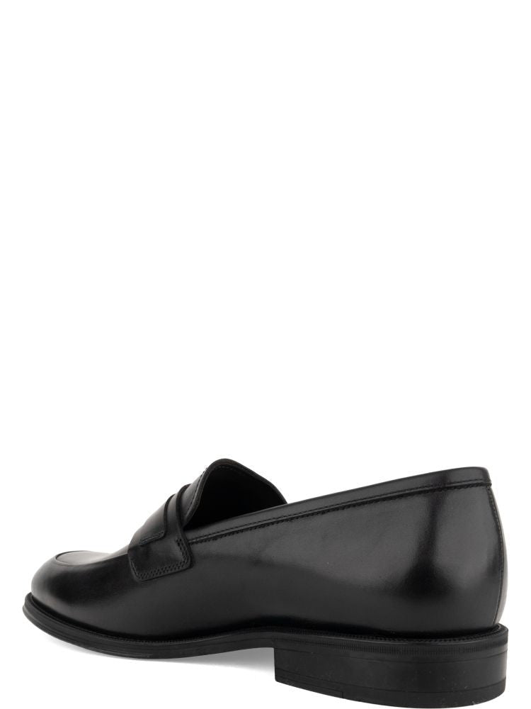 John Harrison Black Polished Leather Metallic Detail Formal Shoes