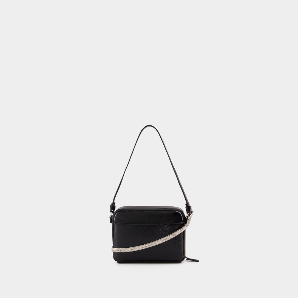 Courrèges Cloud Chained Naplack Purse - Leather - Black