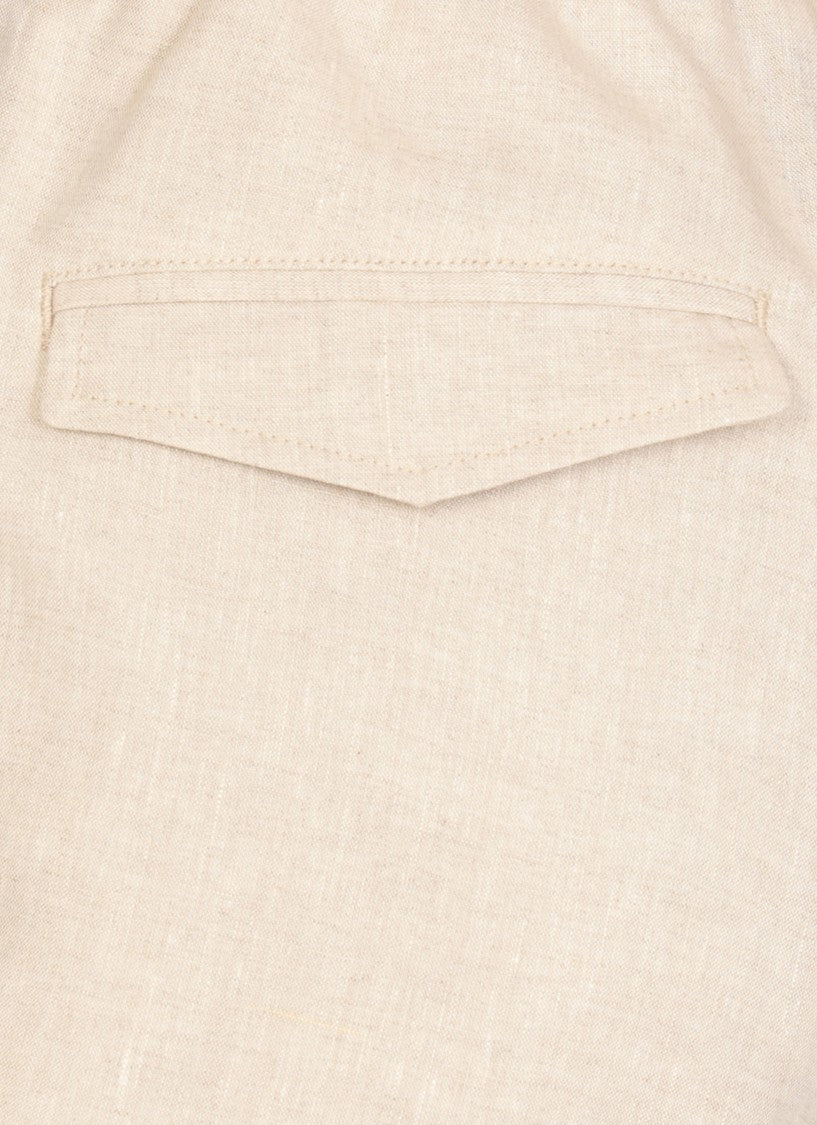 Peserico Beige Wool And Silk Trousers