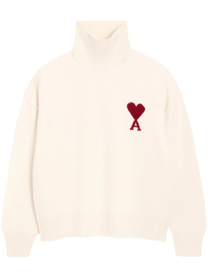 Ami Paris Perfume Funnel Neck Quota Wool Sweater