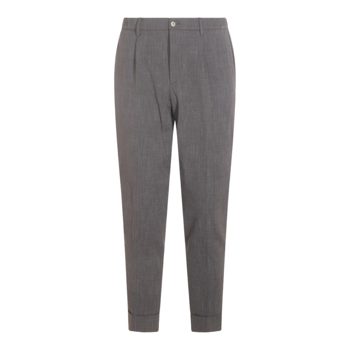 Gta Il Pantalone Tailored Grey Trousers With Herringbone Pattern