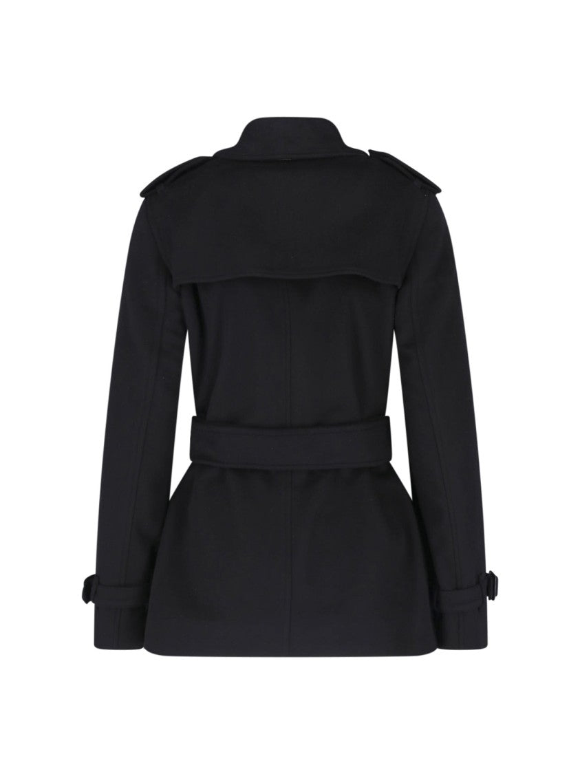 Burberry Black Kensington Cashmere Trench Coat