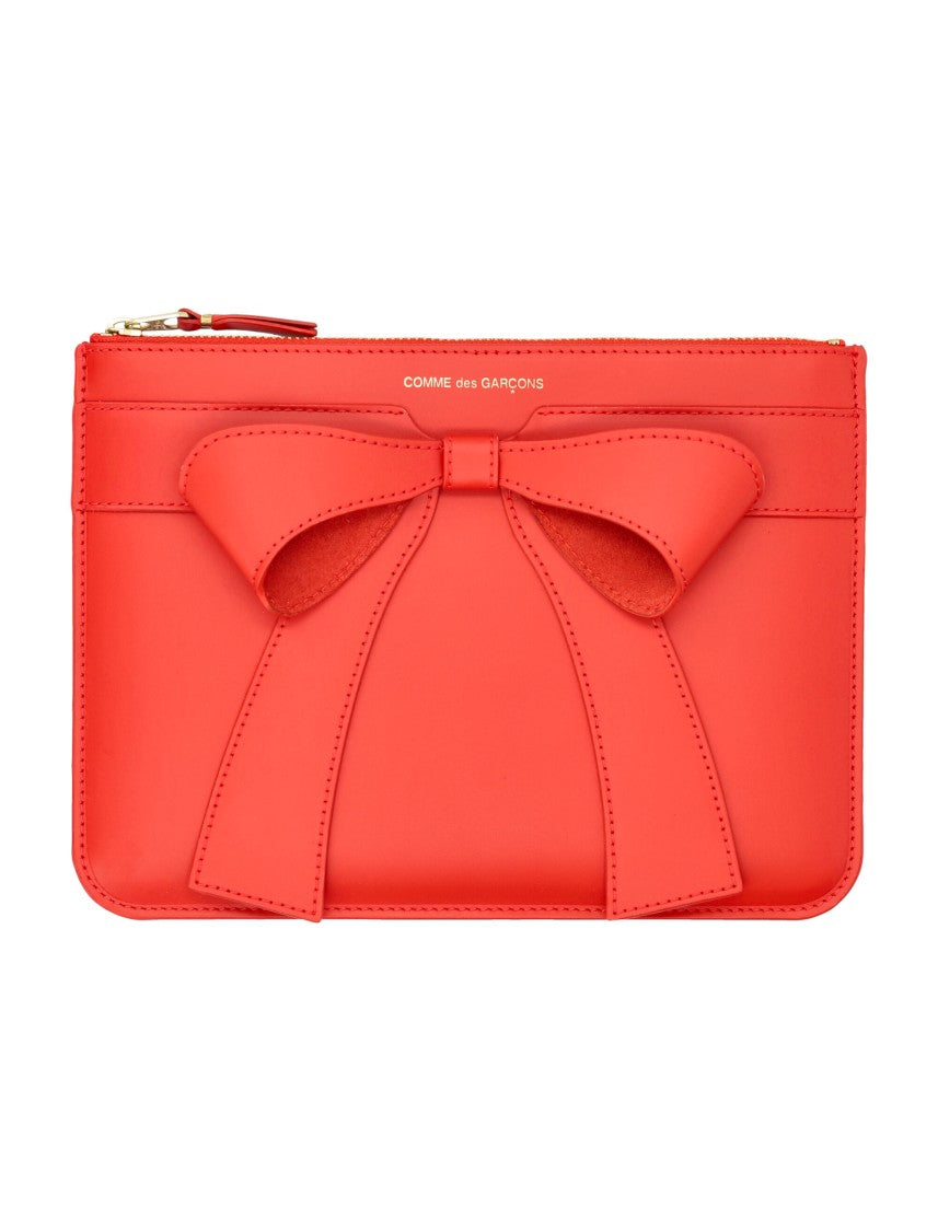 Comme Des Garçons Structured Bow Detail Red Pouch